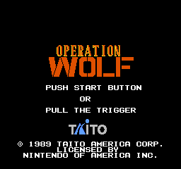 Operation Wolf title screen for NES